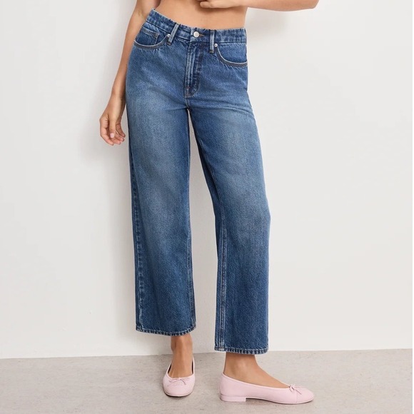 Good American Denim - Good American Good 90s Cropped Relaxed Denim Jeans Size 27 Mid Rise Baggy